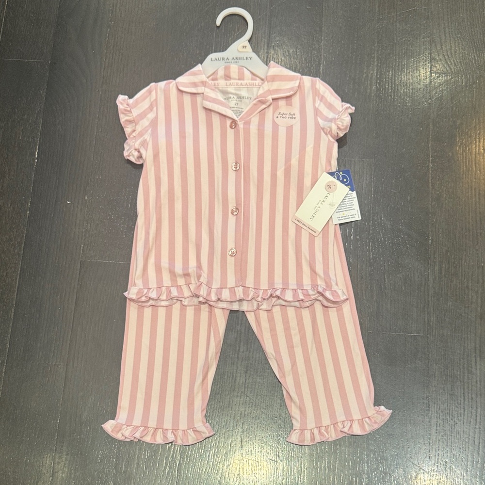 Laura Ashley Striped Pajama Set